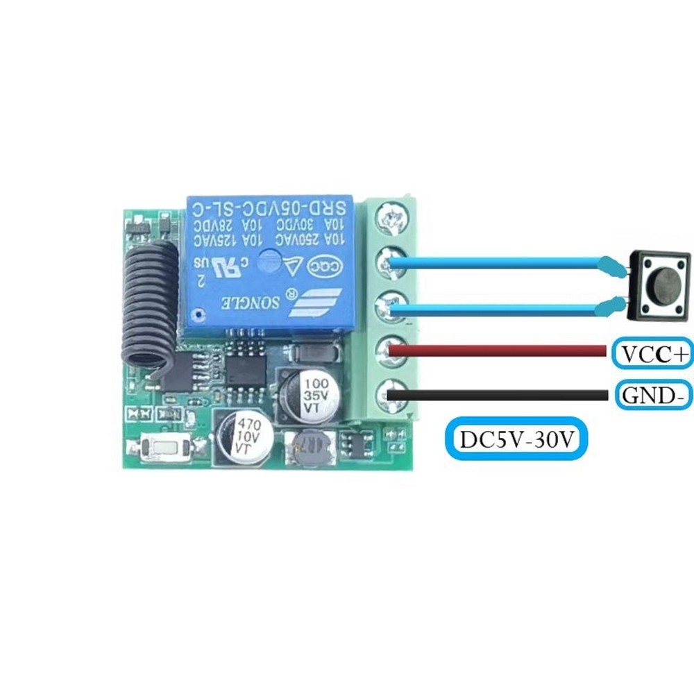 433Mhz DC5-30V 1CH Universal Wireless Remote Control Switch Relay Receiver Kit S