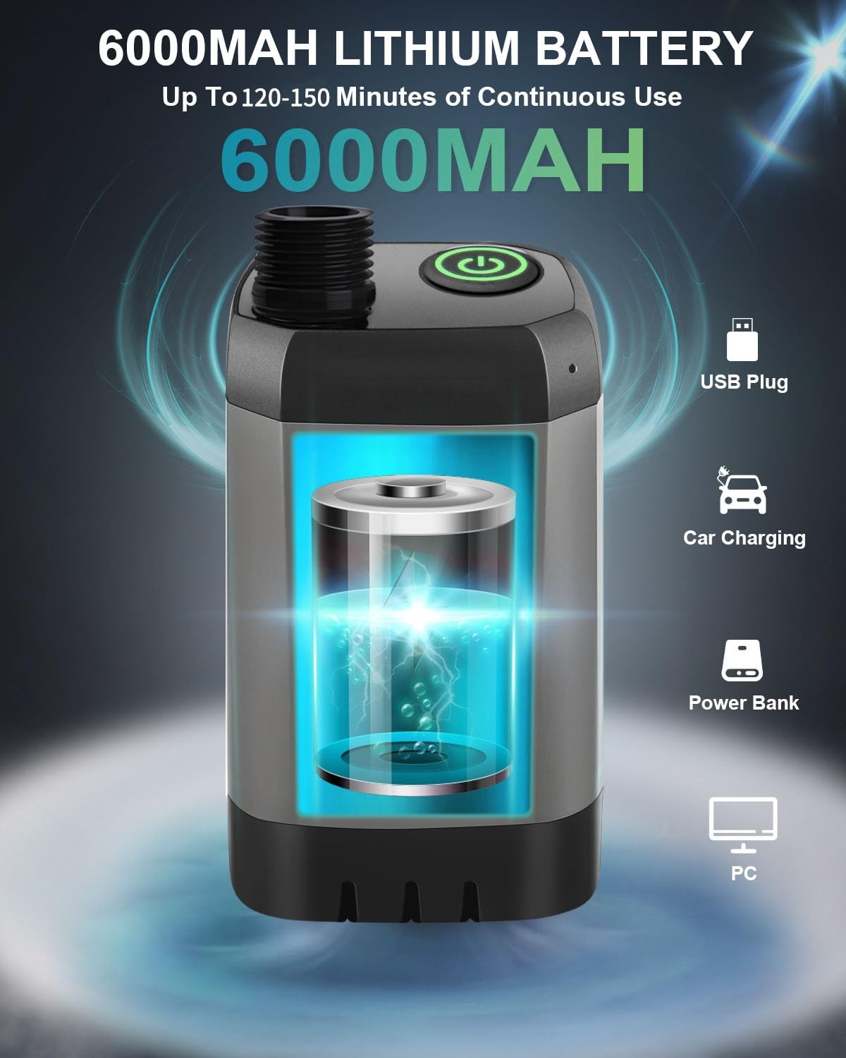 Ducha Portátil Para Camping Con Calentador De Agua 6000mAh Recargable En Oferta