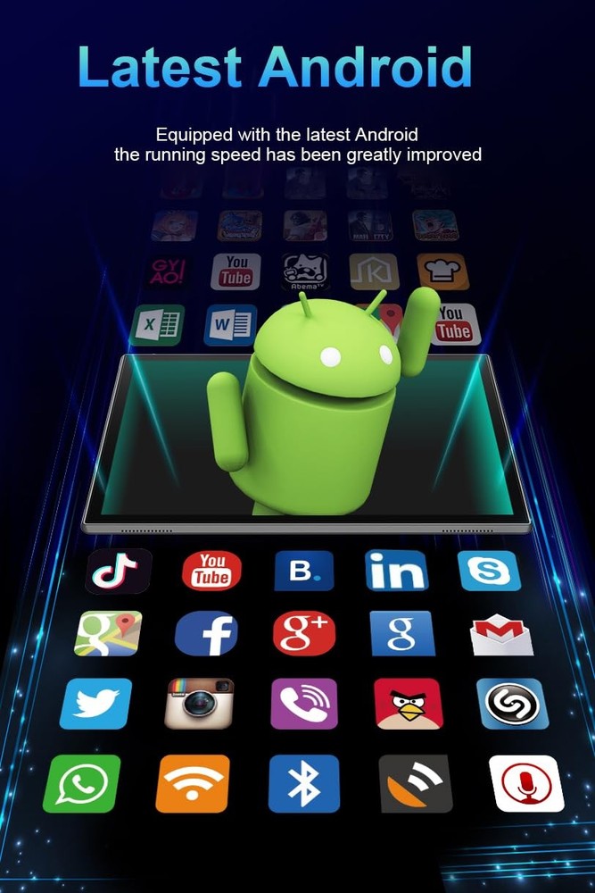 10 inch Tablet Android 15 Tablet PC, 10.1" Android Tablets DDR4 8GB RAM 32GB ...
