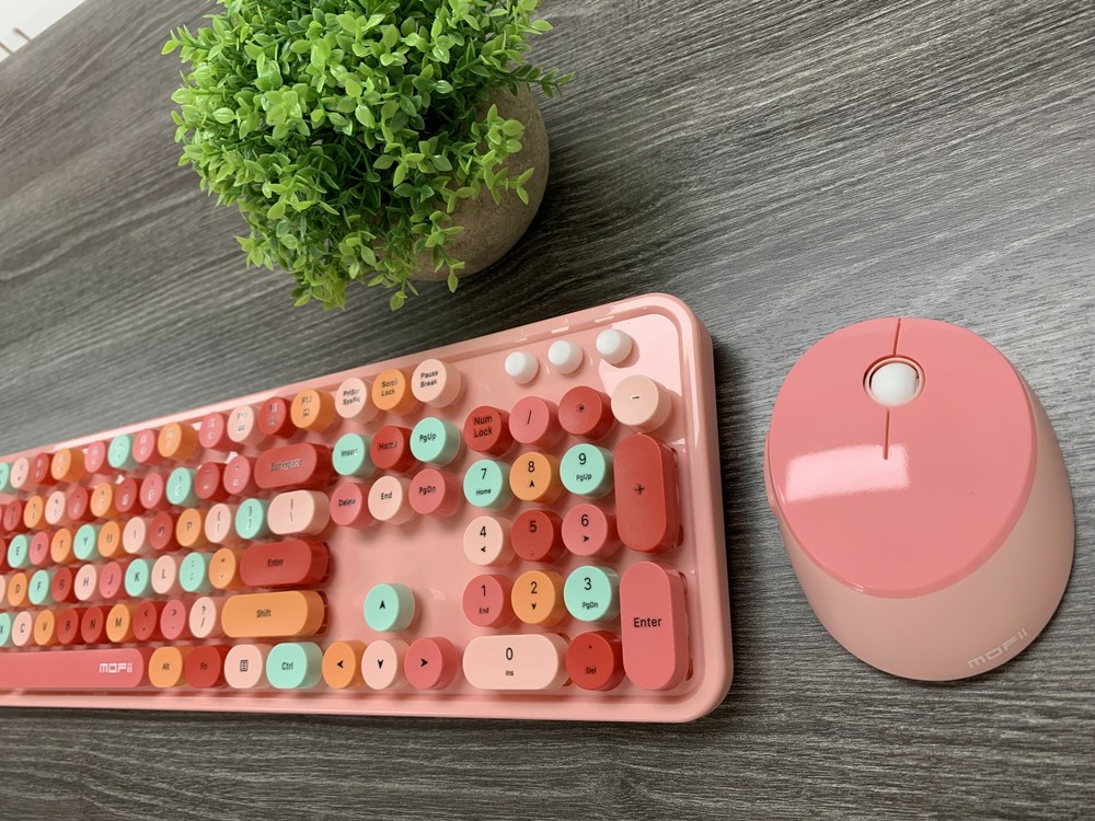 Mofii Colorful Computer Wireless Keyboard Mouse Combos, PC/Laptop/Mac