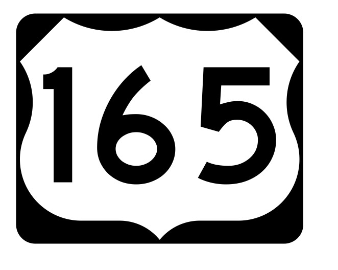 US Route 165 Sticker Decal