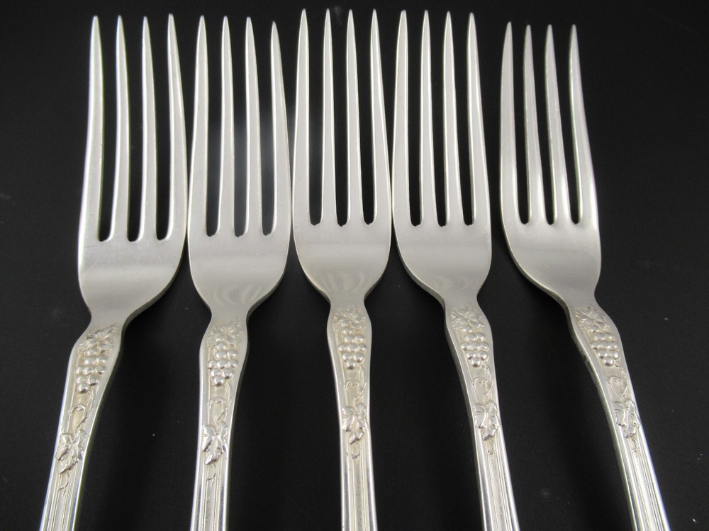 5 Dinner Forks ISABELLA RC Co, International Silverplate Flatware
