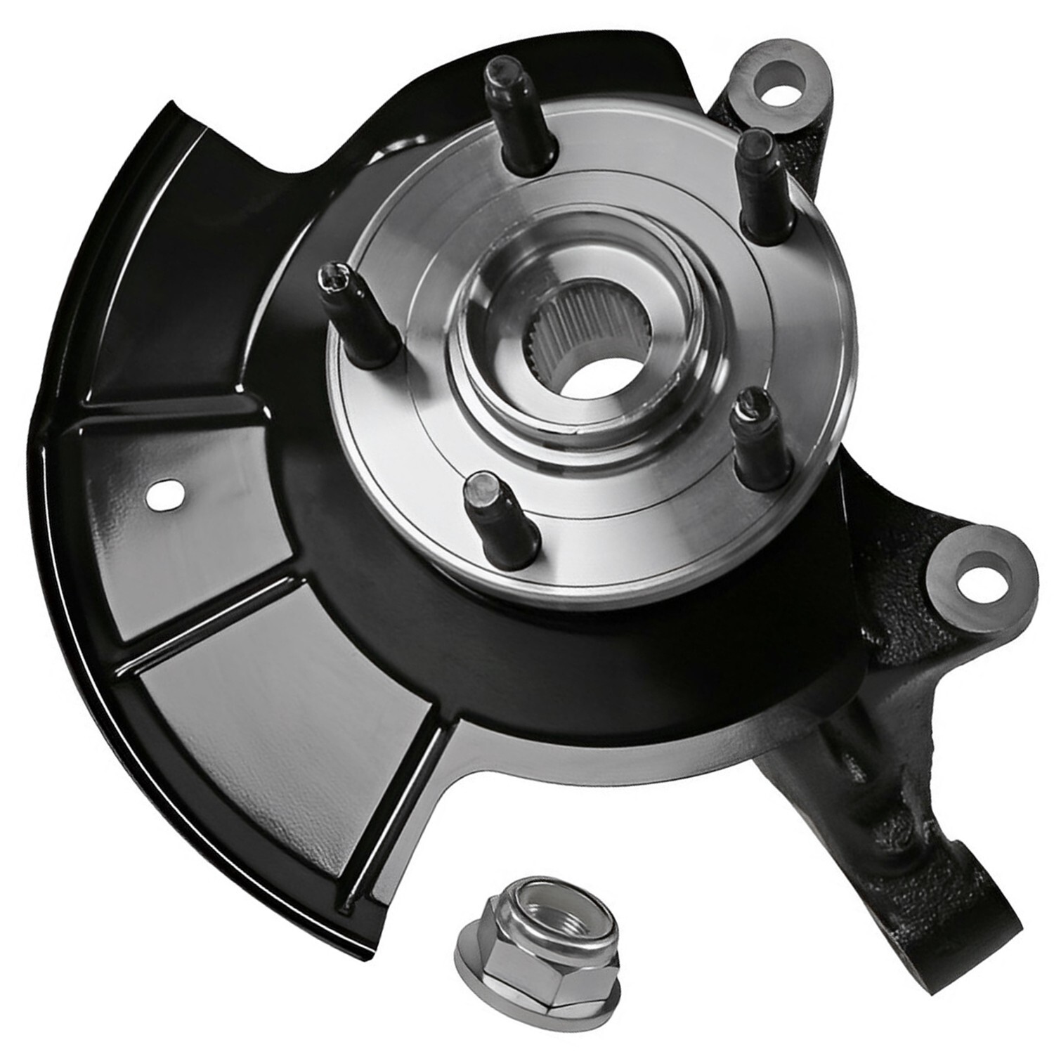 Front Steering Knuckles & Wheel Hub Bearings Assembly for 2011 - 2014 Ford Edge