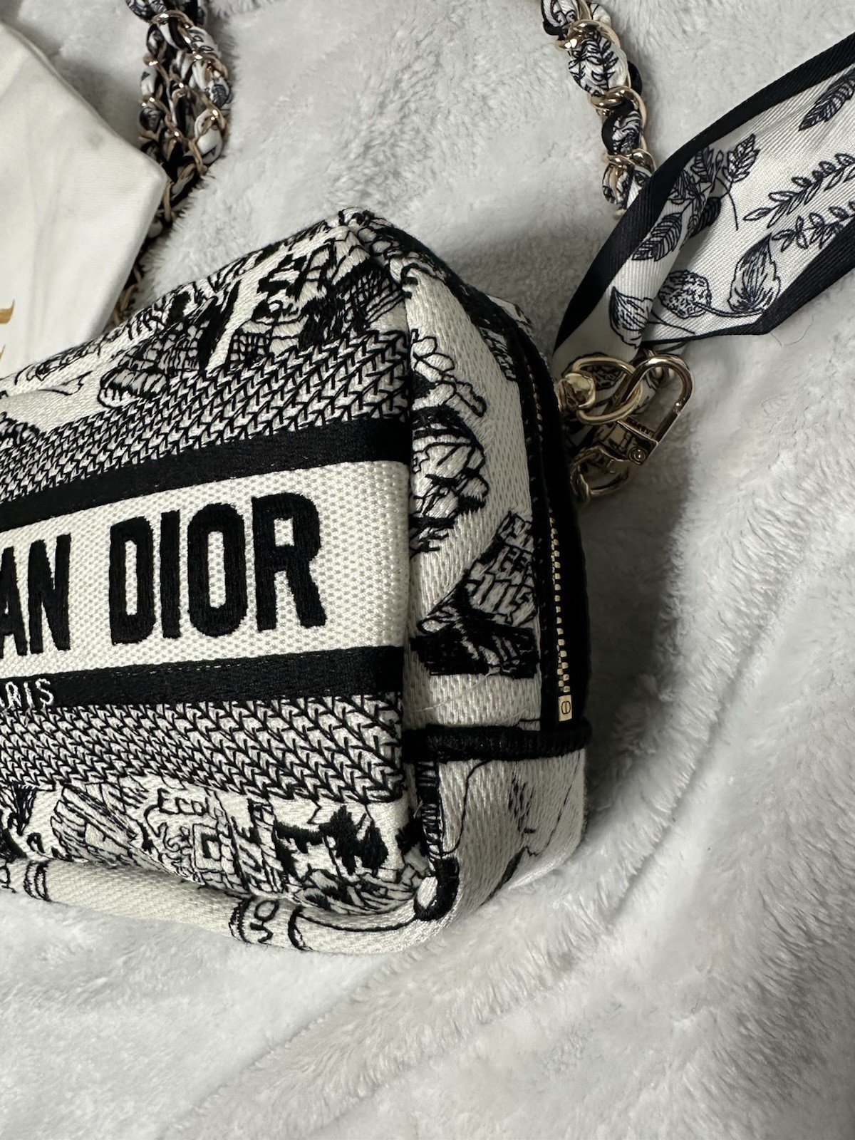 NWT Christian Dior Plan De Paris Canvas Embroidered Cosmetic Bag VIP GWP- BOX