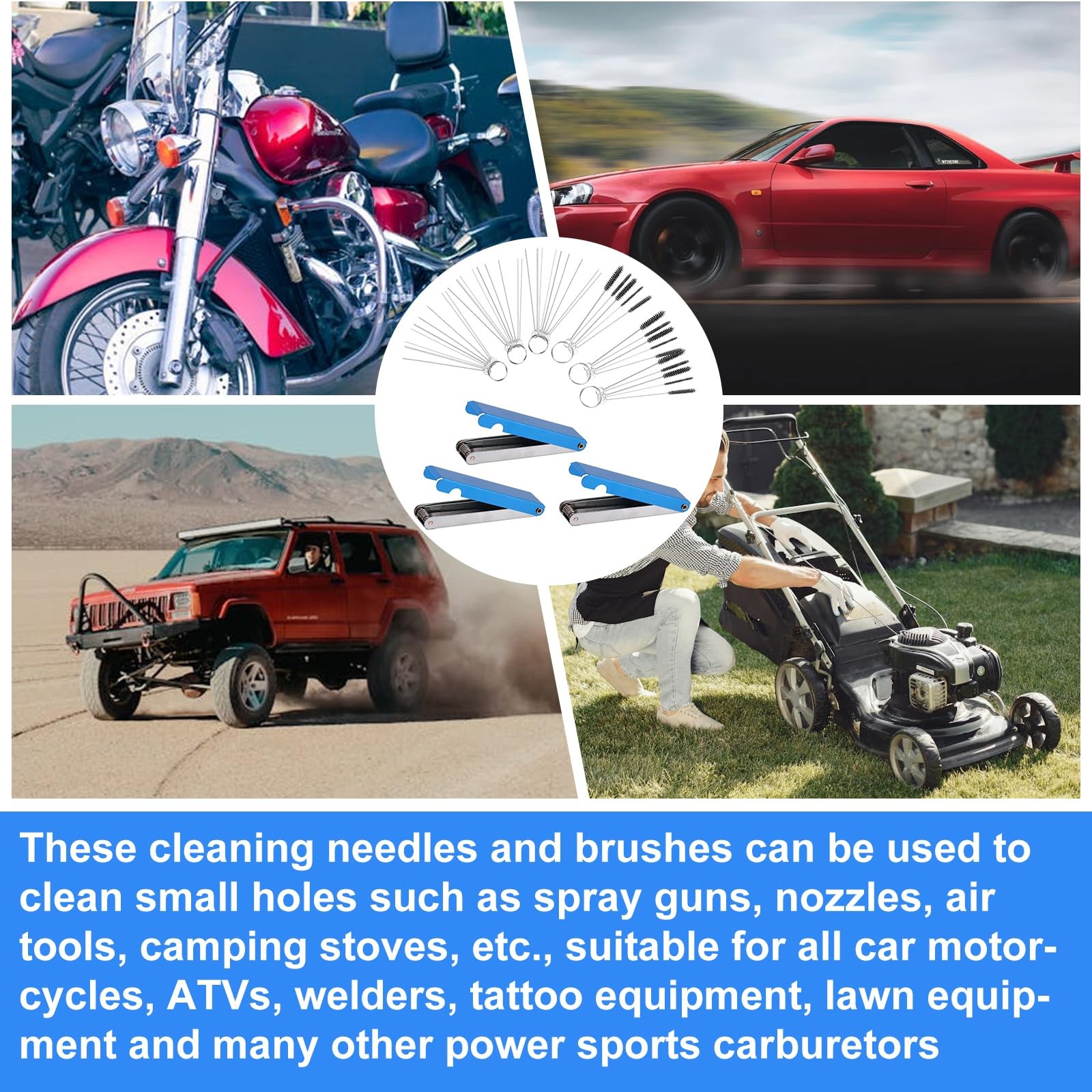 Carburetor Cleaning Kit, Torch Tip Cleaner Set 39 Wires 30 Needles 15 Carb Je...
