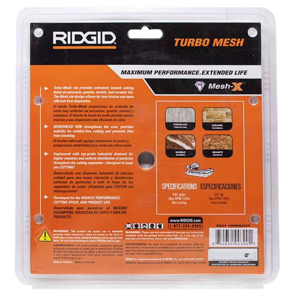 RIDGID 8 in. Continuous Mesh Rim Diamond Blade