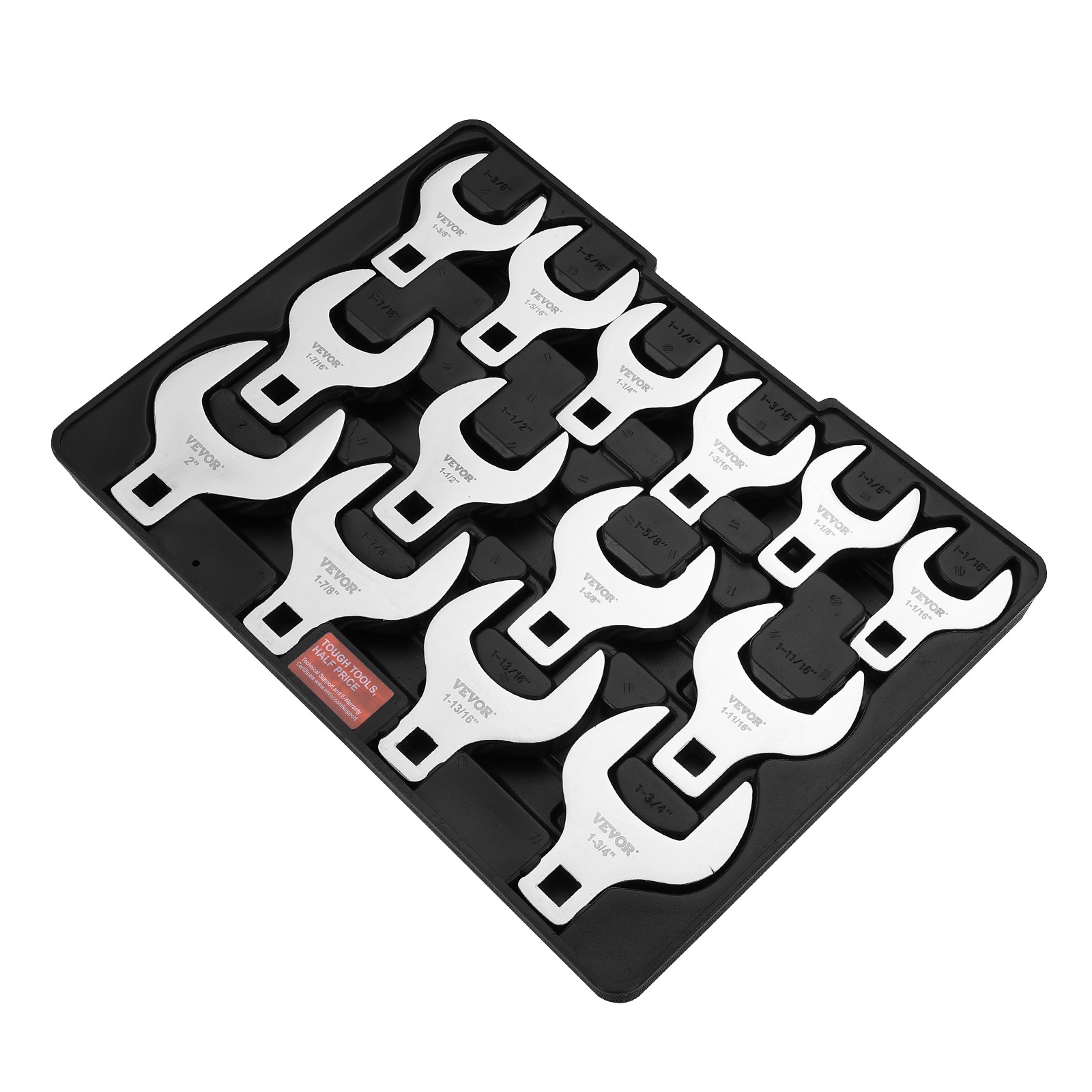 VEVOR Crowfoot Wrench Set 1/2" Drive 14-Piece Crows Foot Wrench Set SAE 40CR