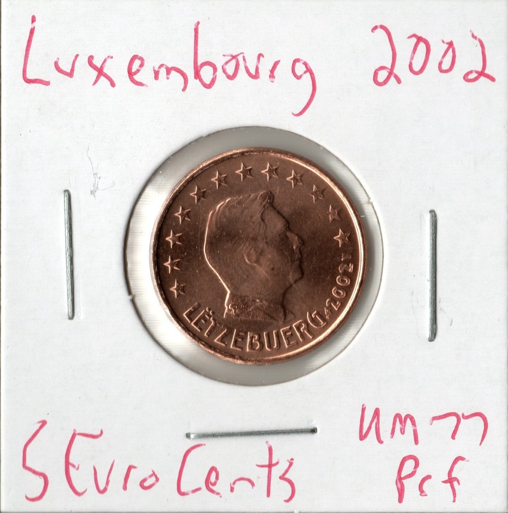 Coin Luxembourg 5 Cents 2002 KM77