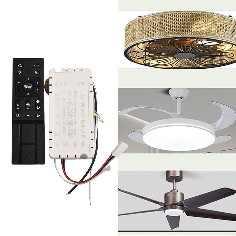Universal Ceiling Fan Remote Control Kit Replacement, 6-Speed Settings