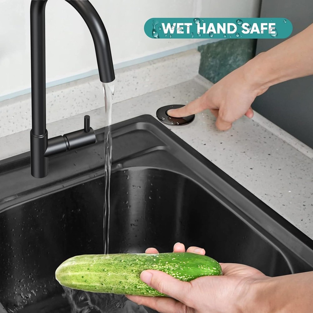 Kitchen Garbage Disposal Sink Top Air Switch Kit Brushed Single Outlet US Plug