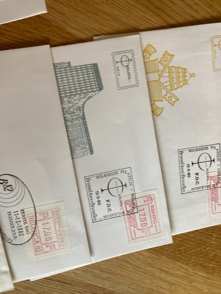 Belgium 10 FDC covers all frama label types