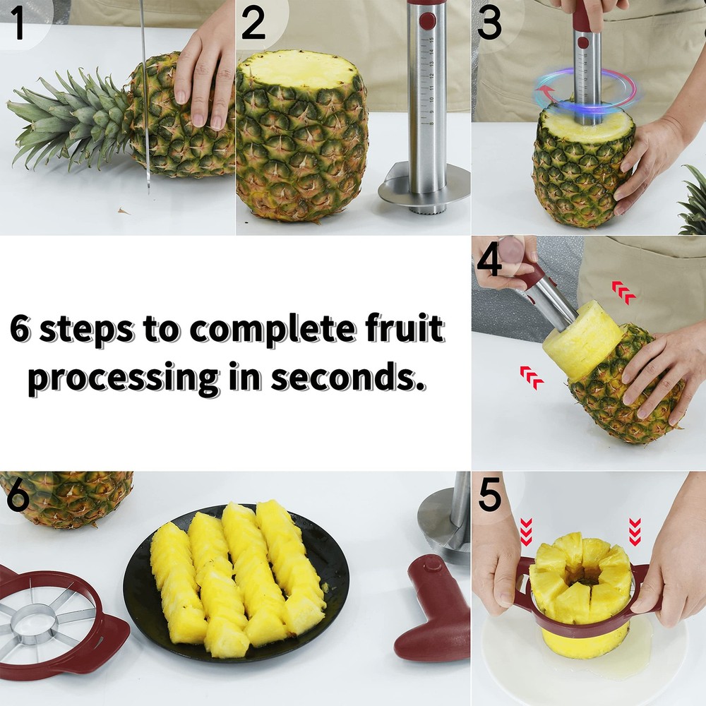 Pineapple Corer and Slicer Tool, Robust Pineapple Core Remover with Upgraded ...