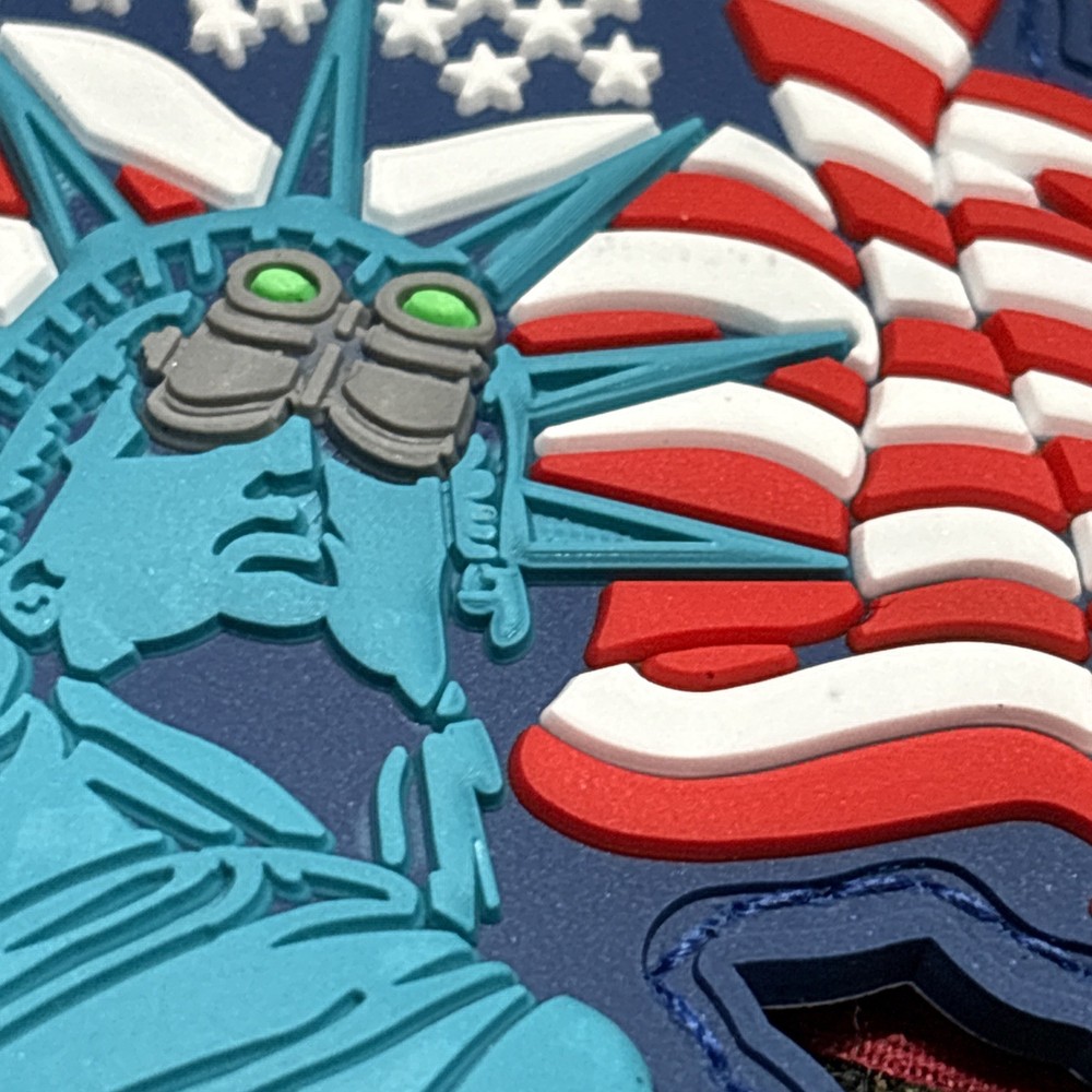 PvC Lady Liberty Hook And Loop Patch High Quality 3d HUGE 3.25x4.5”!