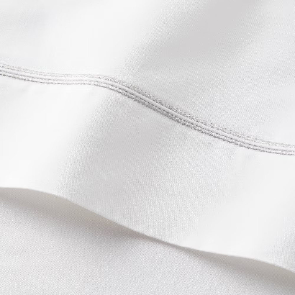 King 800 Thread Count Hotel Collection Double Barratta Pillowcase Light Gray -