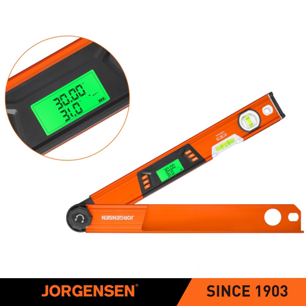 JORGENSEN Digital Angle Finder Multi-Angle Measuring Tool with Backlit LCD New