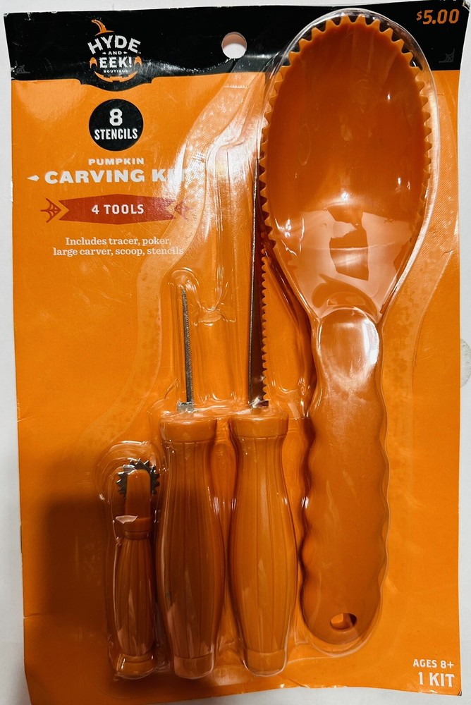 4-Tools & 8 Patterns Halloween Pumpkin Carving Kit - Hyde & EEK! Boutique™