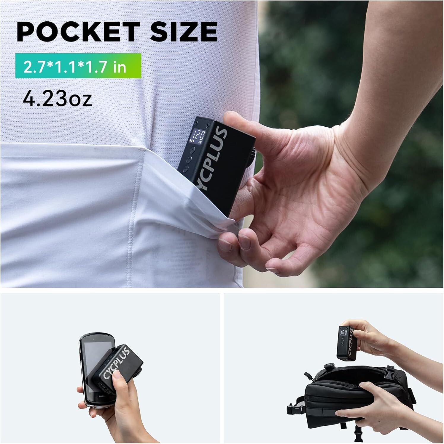 CYCPLUS AS2 Pro 120PSI Mini Bike Pump with Gauge - 2025 Updated Version