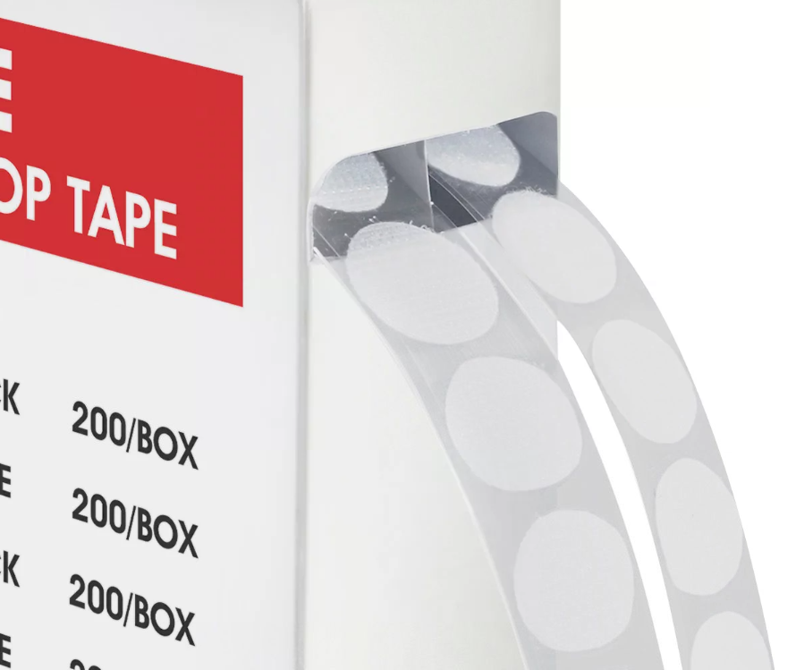 Uline 3/4" White Hook and Loop Dots S-15762 | 200 Loop Dots per Box