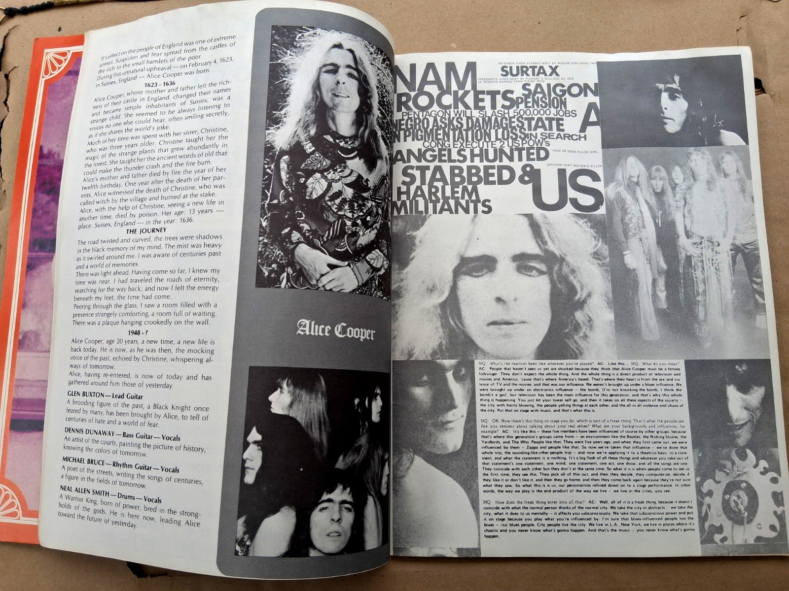 Vintage Alice Cooper Songbook Schools Out Eighteen Bizarre Music Corp 1972