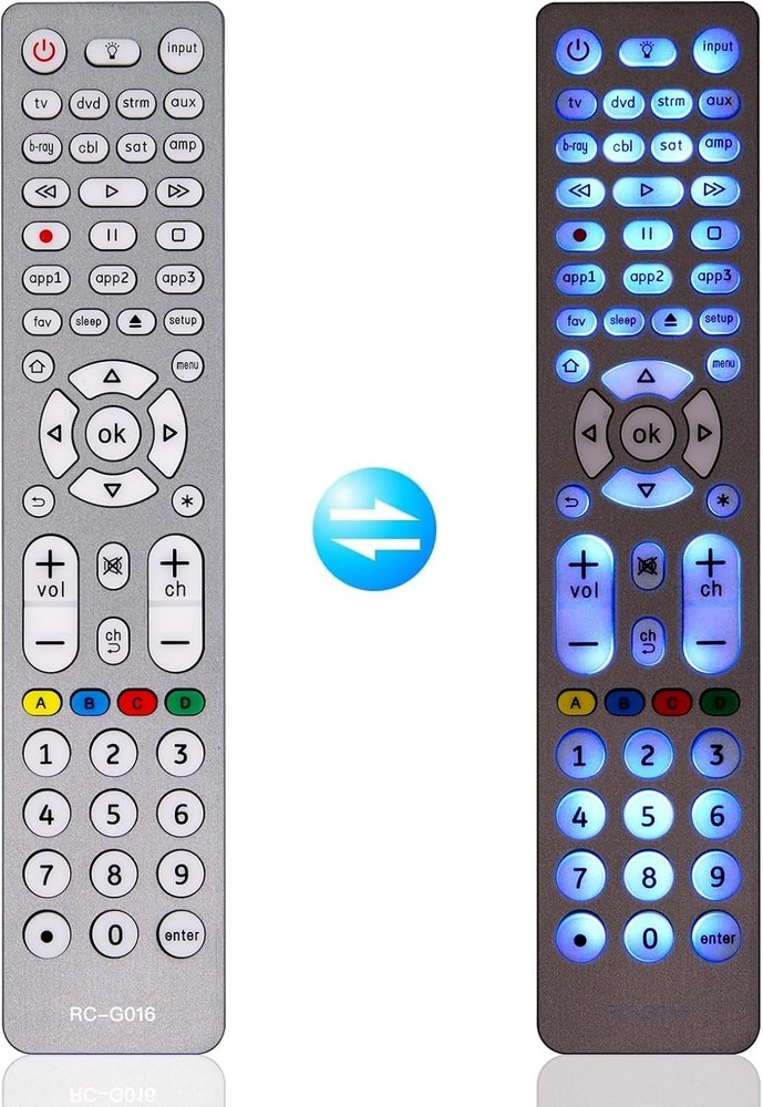 Backlit Universal Remote Control, TV 8IN1