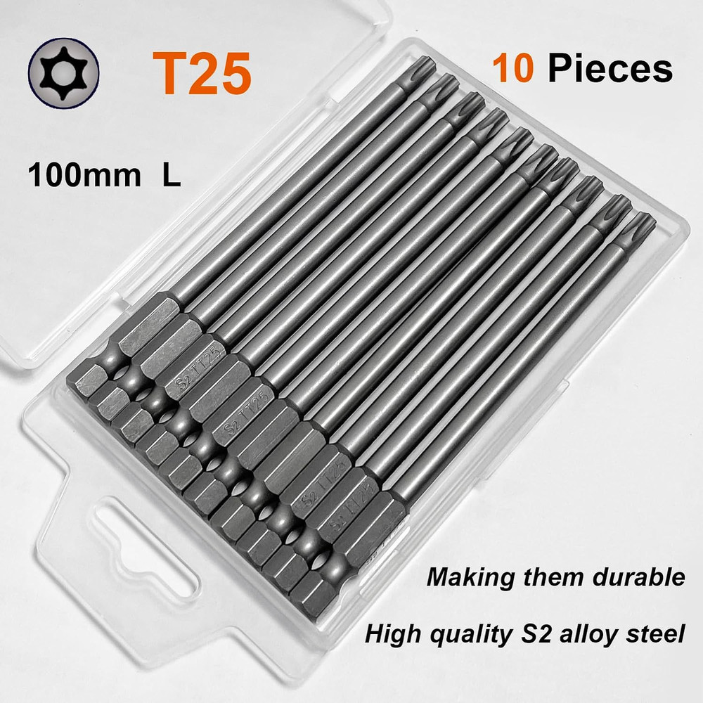 10PCS T25 Torx Screwdriver Bit Sets, 4‘’Length Magnetic Security Torx Bits Set (