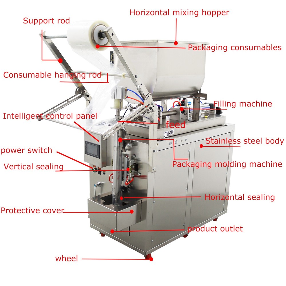 10-100ml Automatic Paste Liquid Quantitative Filling Machine w/Mixing Hopper110V