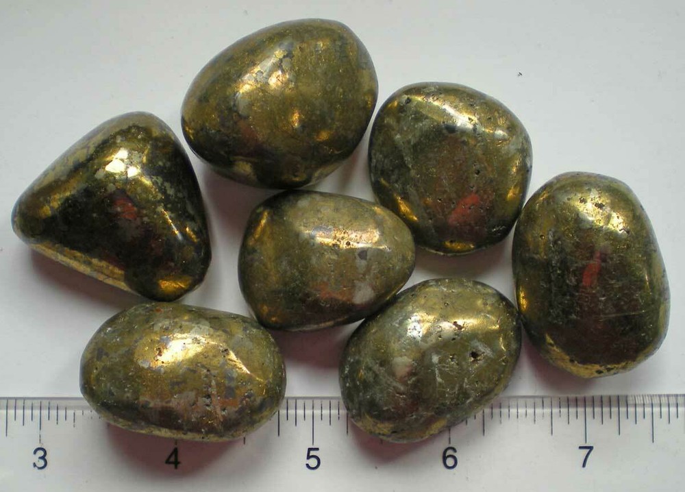 Chalcopyrite - 7 Large Tumbled Stones  rt635