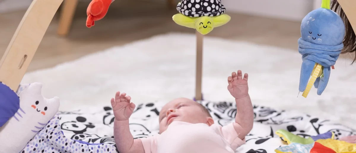 Melissa & Doug Ocean Easy Fold Wooden Play Gym For Infants to 9mo Reversible Mat