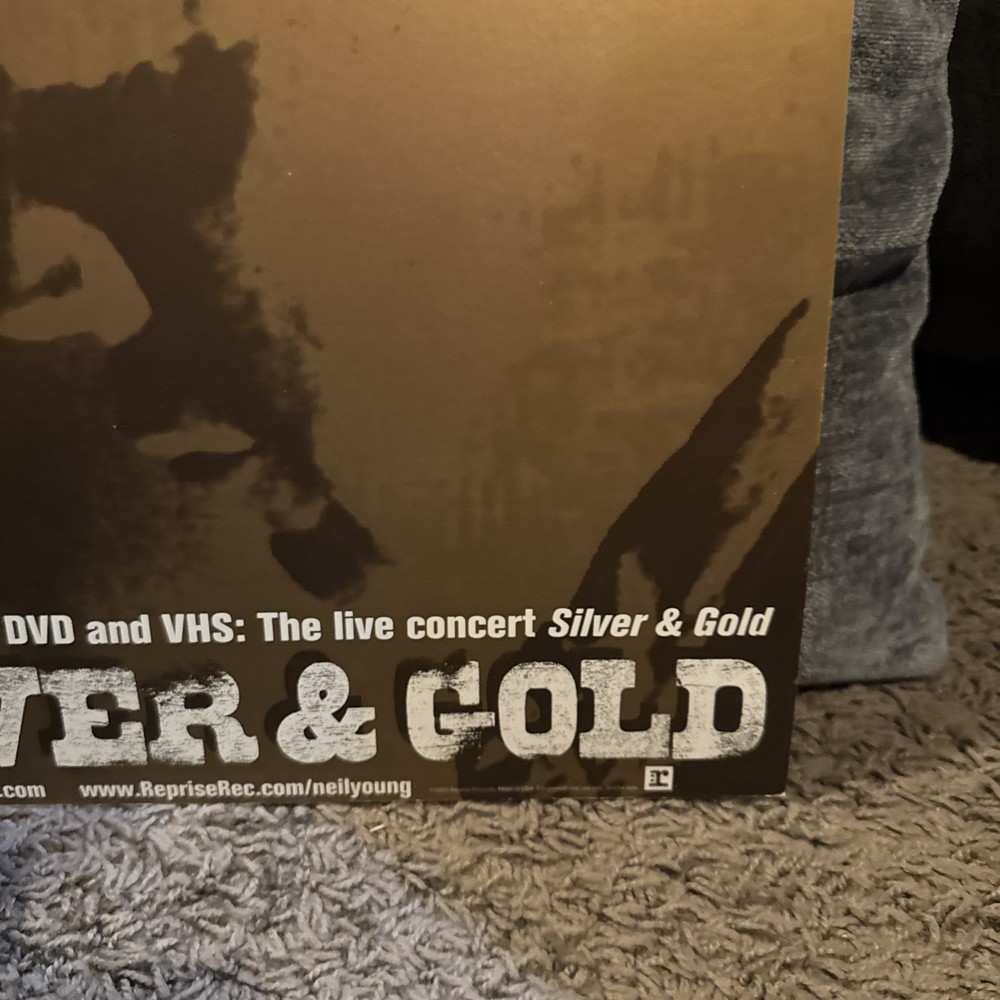 Neil Young 12x12” DS Promo Poster Flat Silver And Gold 2000