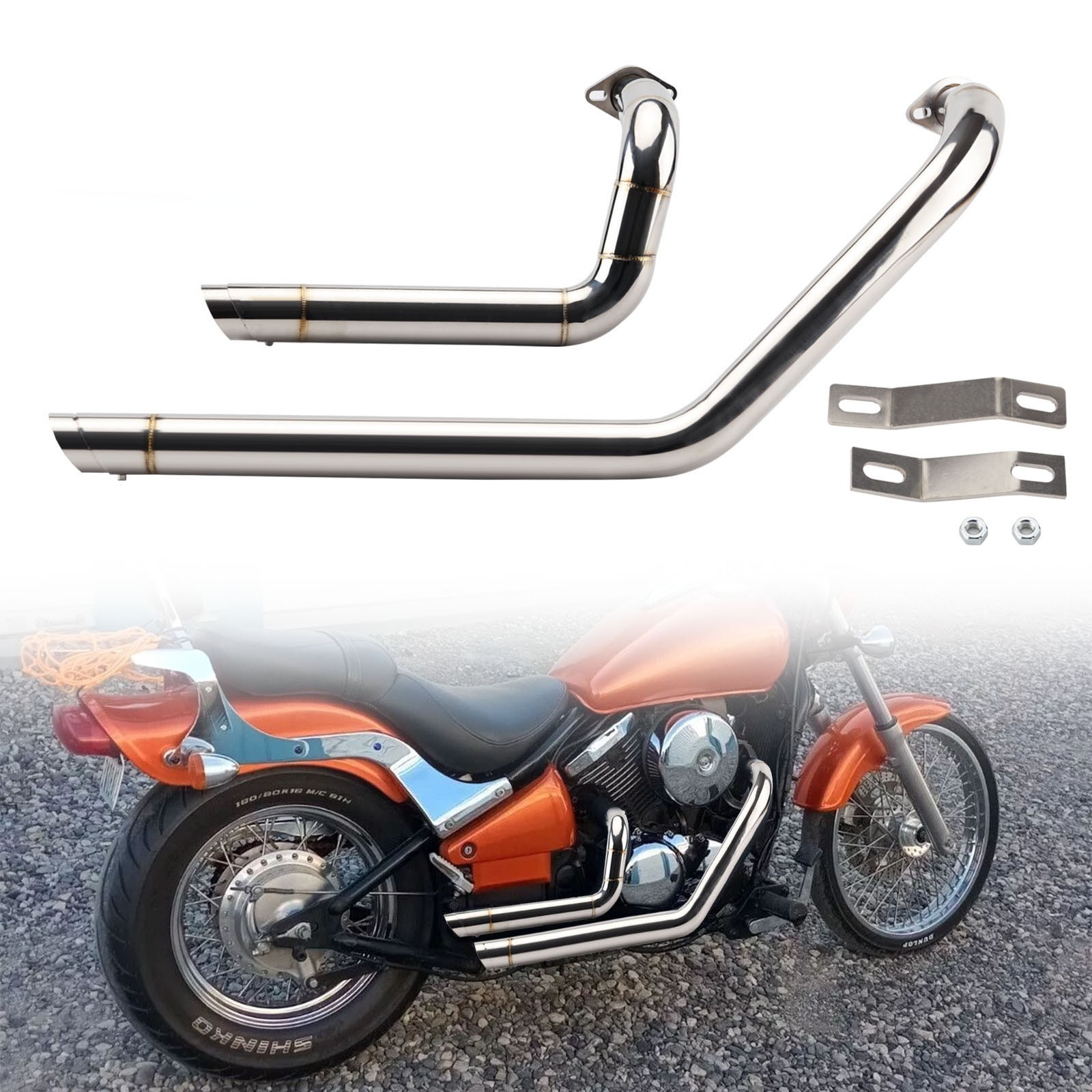Shortshots Staggered Exhaust Pipe System For Kawasaki Vulcan 800 VN800 1995-2006