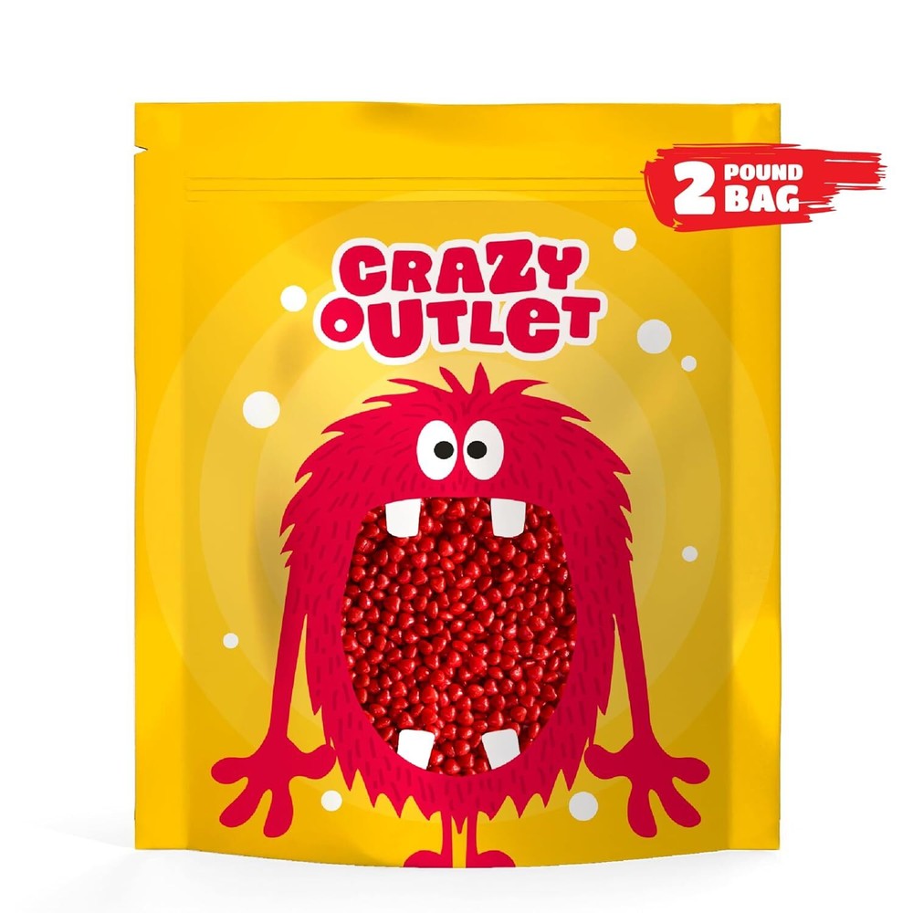 Heart-Shaped Cinnamon Hard Candy, Bulk Pack 2 Pounds