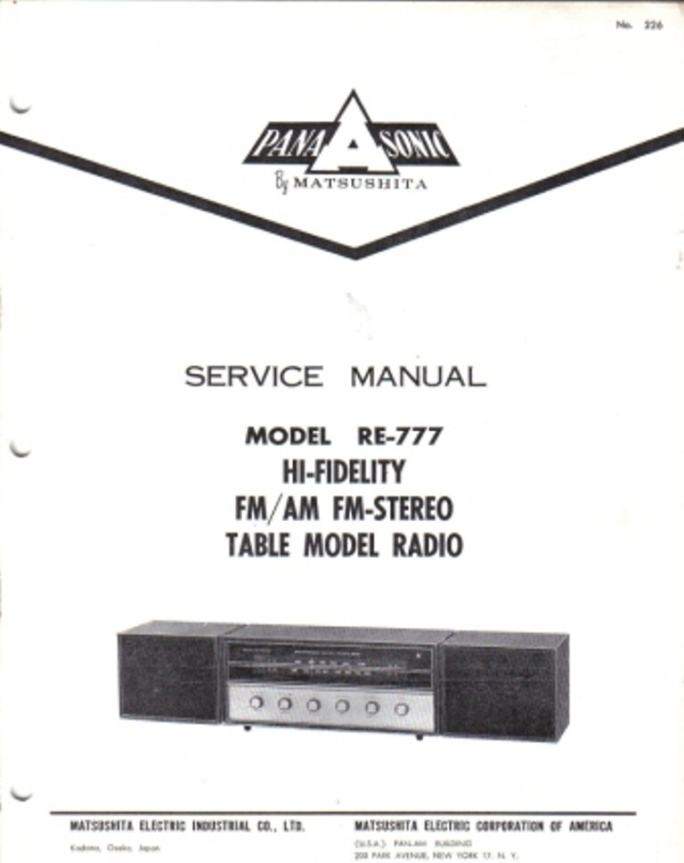 PANASONIC SERVICE MANUAL RE-777(PDF-EFORMAT)