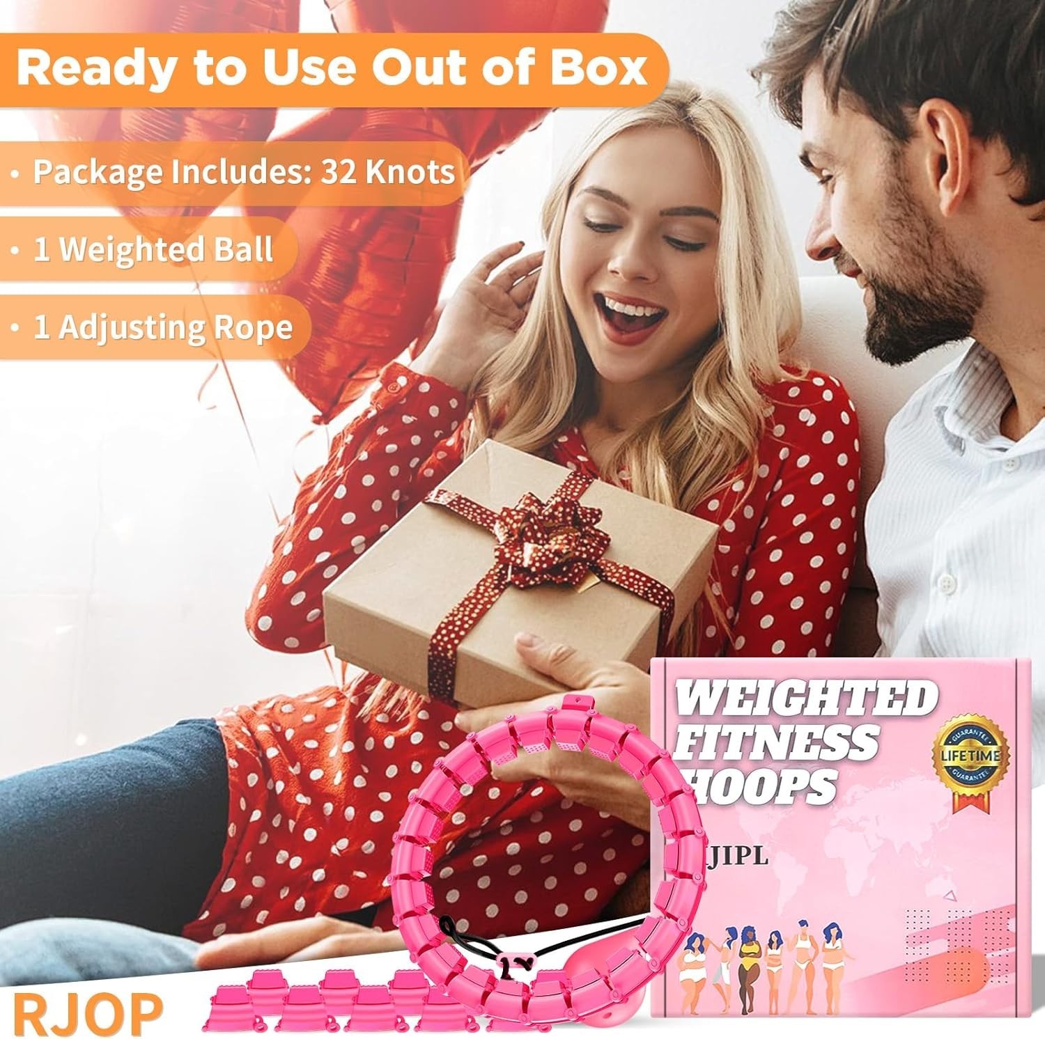 Infinity Adjustable Hoop Fit Plus Size 65", Weighted Hoops for Adults Weight ...