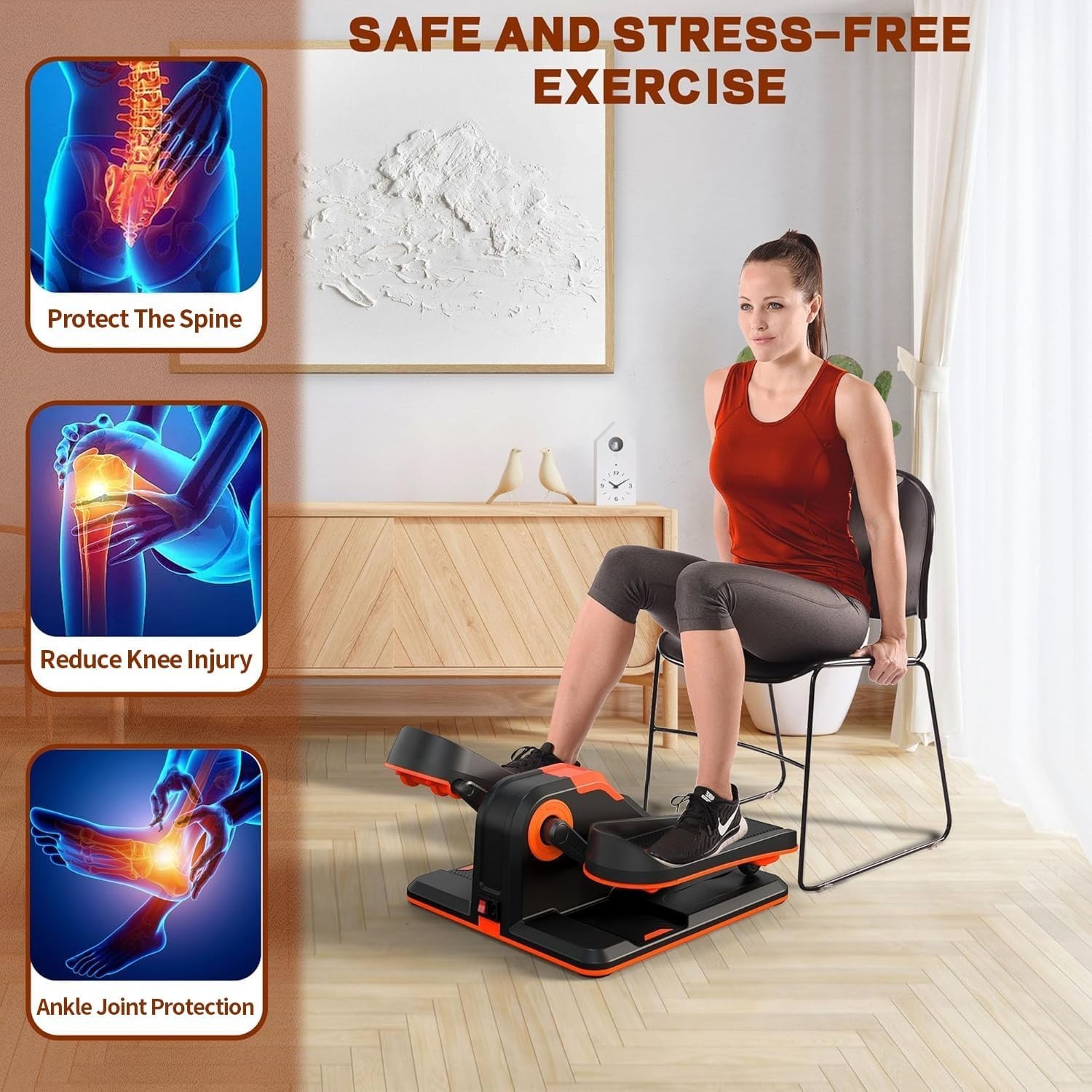 Ellipse Electric Elliptical Machine Under Desk Leg Exerciser Fully Assembled LCD