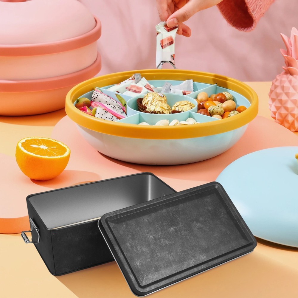 Iron Tin Container Tin Storage Can Counter Decoration Rectangular Metal Box