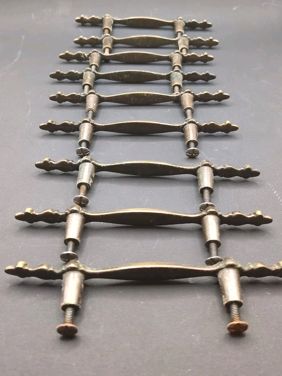 Lot of 16 Amerock MCM Brass Drawer Pull Handles RD 1968 CAN 5.5" With Screws