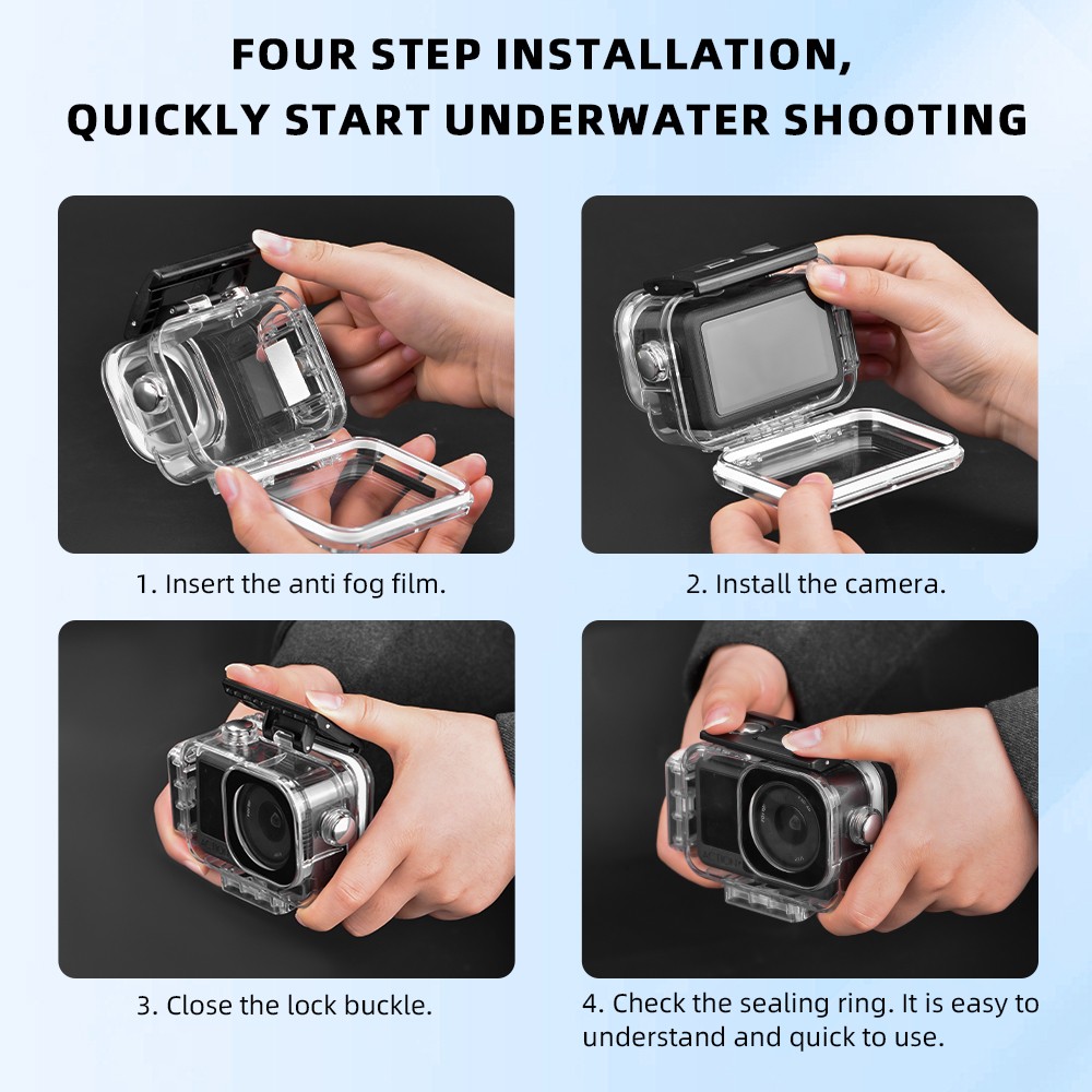 Waterproof Case For DJI OSMO Action6 Camera 60M/196FT Invisible Shell Accessory