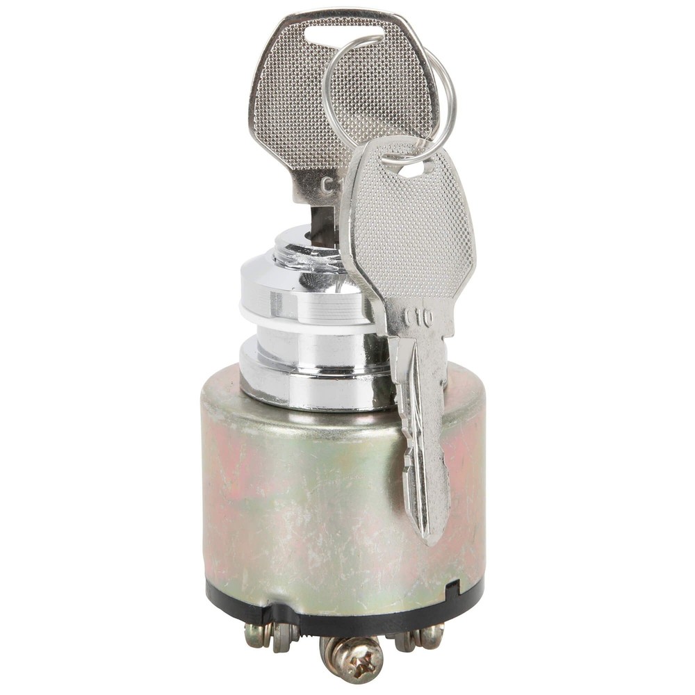 3 position Universal Quick-Start Ignition Key Switch - Chrome Bezel