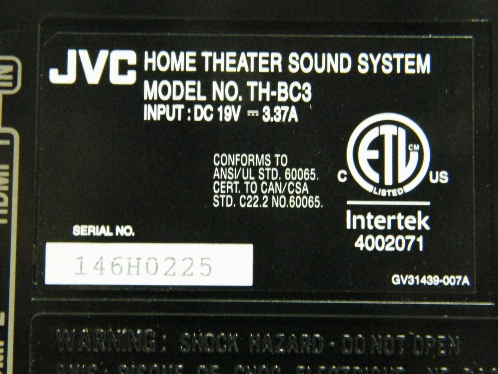 JVC SOUNDBAR WITH IPOD DOCK TH-BC3