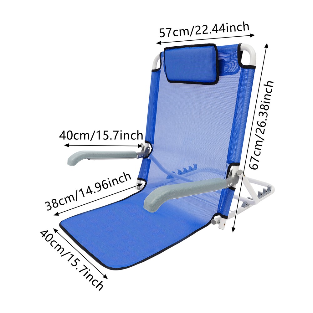 Adjustable Sit-Up Backrest Support with Armrests for Patient Care