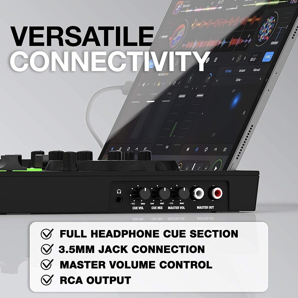 Reloop Buddy compact 2-channel DJ controller for Algoriddim DJay on iOS, PadOS,