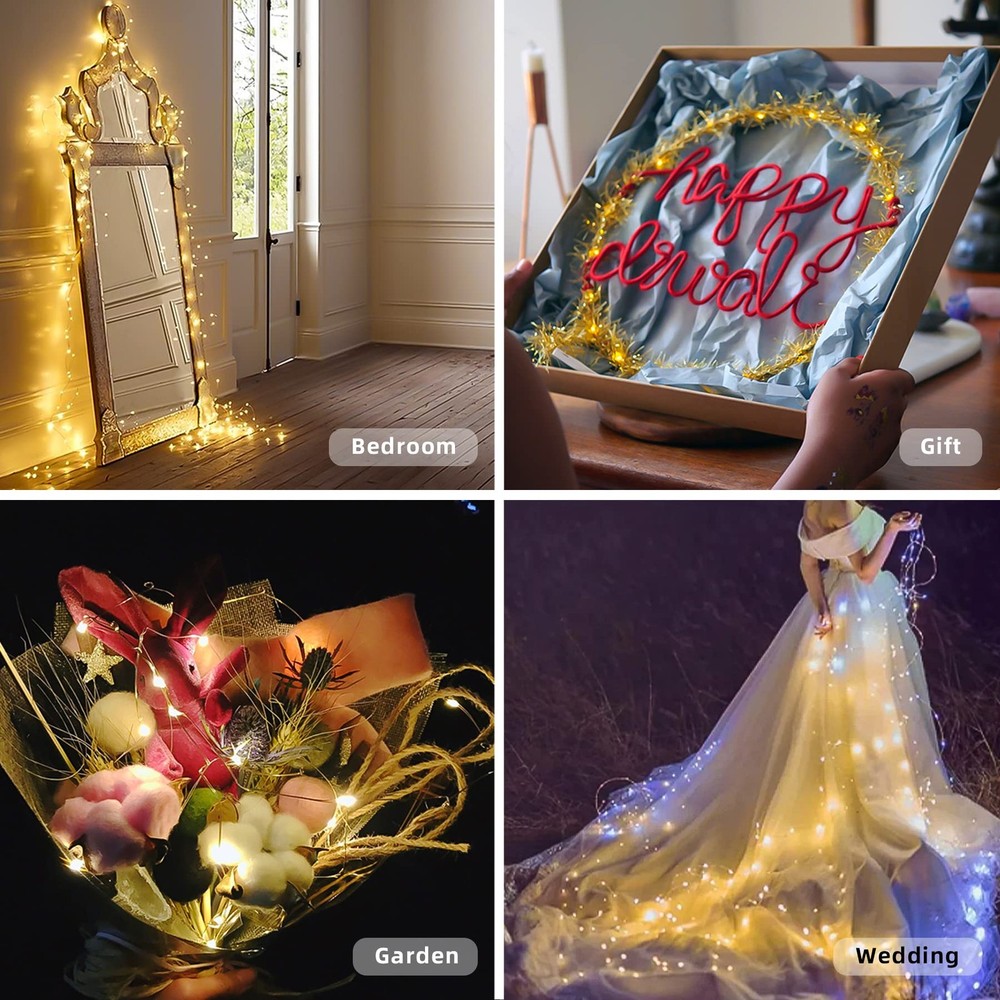 Fairy Lights Battery Operated Firefly Twinkle String Lights Mini 6Pack Cooper...