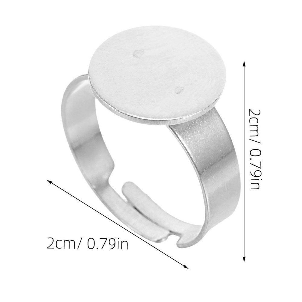 30Pcs Finger Ring Base Adjustable Ring Blanks 12mm Round Bezel Tray For Crafting