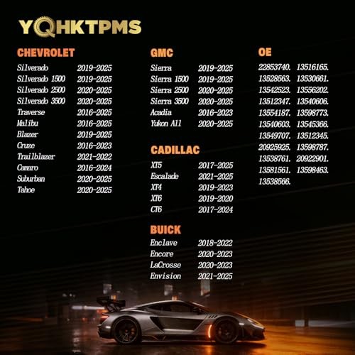 TPMS GM Pre-Programmed 433MHz Tire Pressure Sensor Compatible with GMC