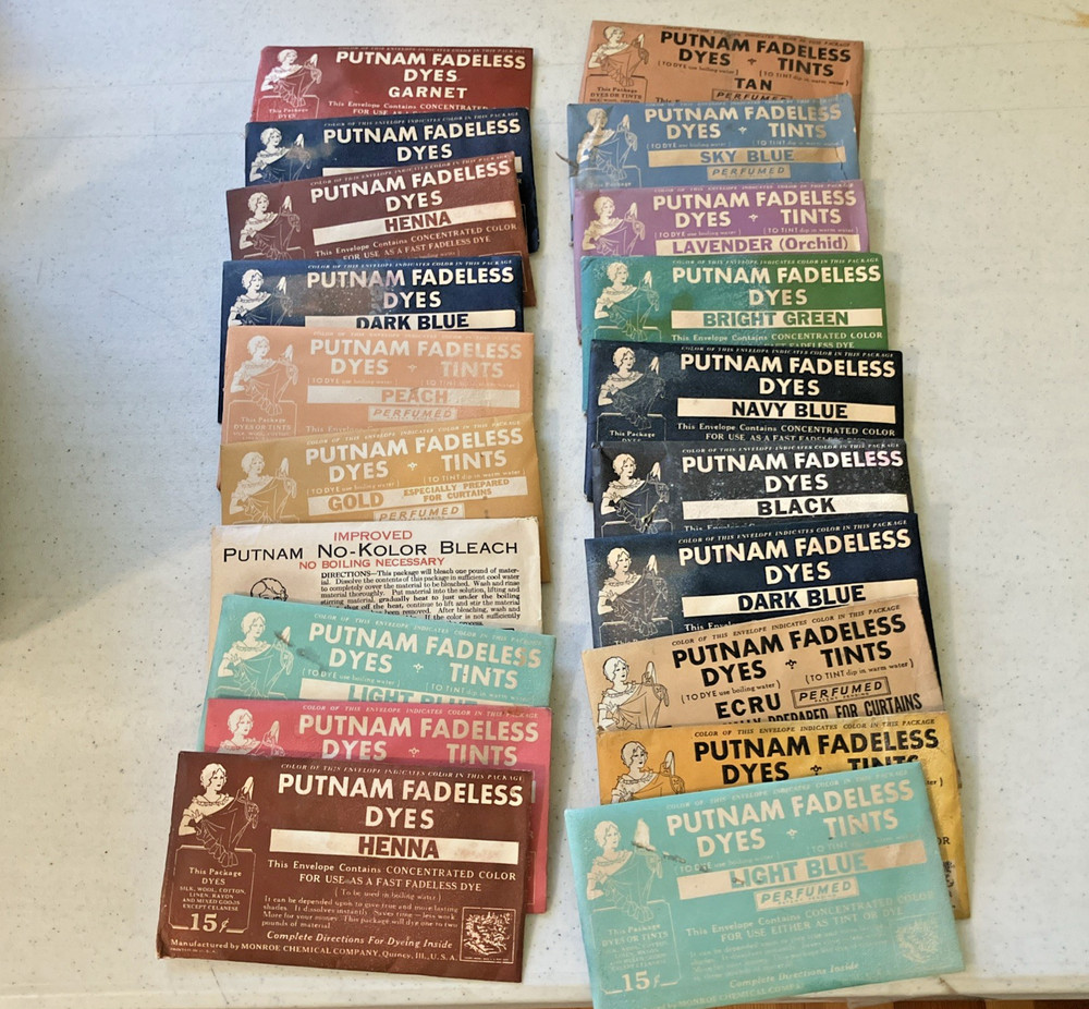 Vintage Putnam Dye- 20 Packets-Damaged Packets