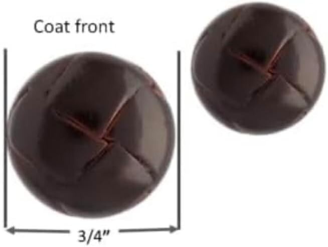 ATbutton Brand Deluxe Brown Leather Buttons Set (11)