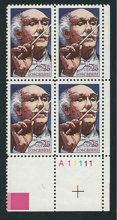 Scott #2411...25 Cent...Toscanini... Plate Block