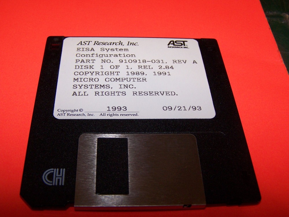 AST Research EISA Configuration Disk 910918-03 Rev. A Disk