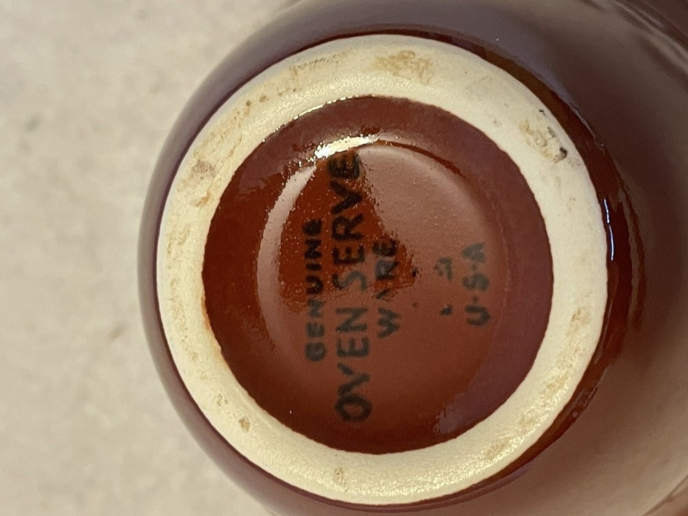 Vintage Homer Laughlin Solid Brown Custard Cup Genuine Oven-Serve