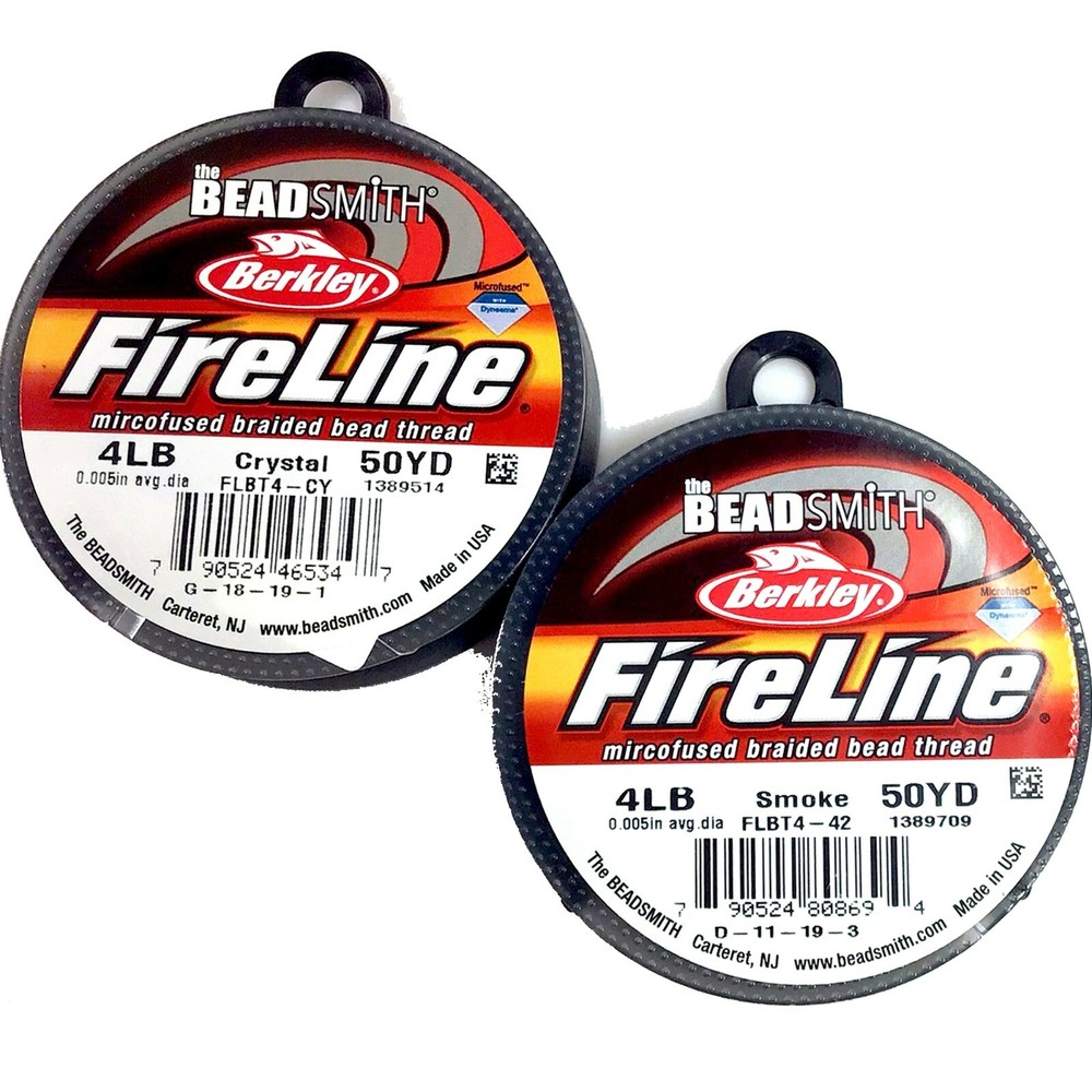 Fireline Beading Thread Beadsmith 4lb,6lb,8lb Black Crystal Smoke 50yard